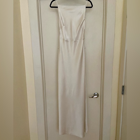 Abercrombie & Fitch High-Neck Crinkle Satin Maxi Dress (Size Small) - Picture 7 of 9